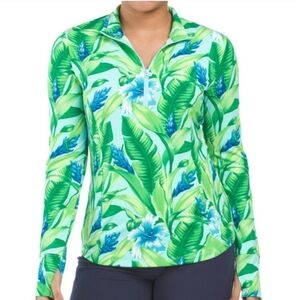 Tommy Bahama Upf 50 Golf & Tennis Quarter Zip Long Sleeve‎ Top Size Small